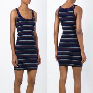 T by Alexander Wang Striped Knit Tank Designer Dress